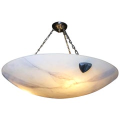 High Style Modern Faux Alabaster Saucer Chandelier