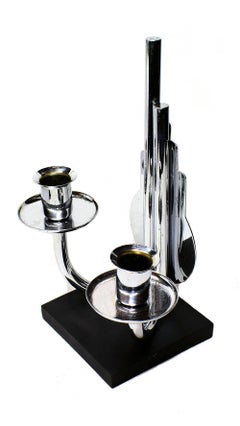 High Style Modernist Art Deco Candlestick
