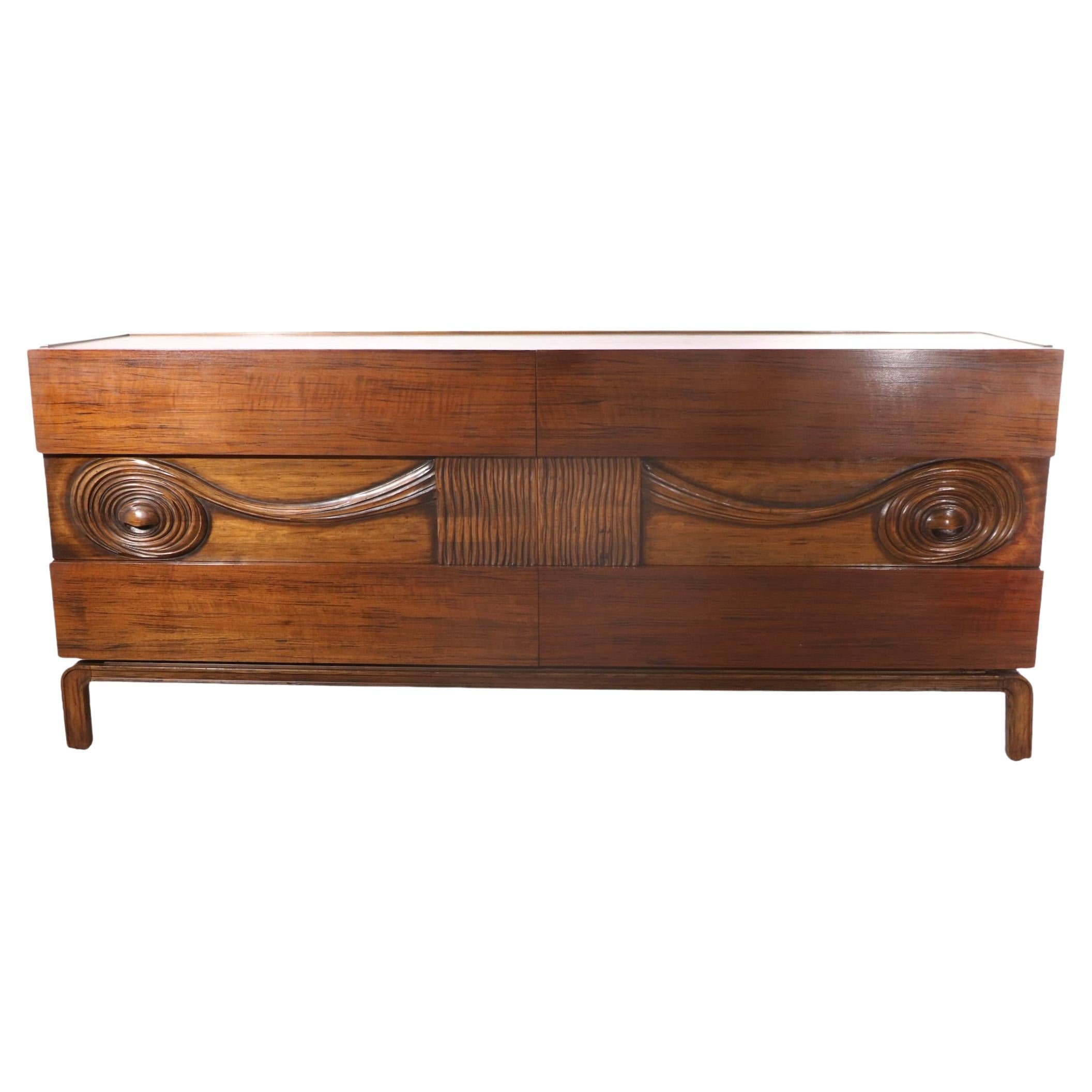 High Style Six Drawers Dresser by Edmond Spence Made in Sweden Ca. 1950's  For Sale