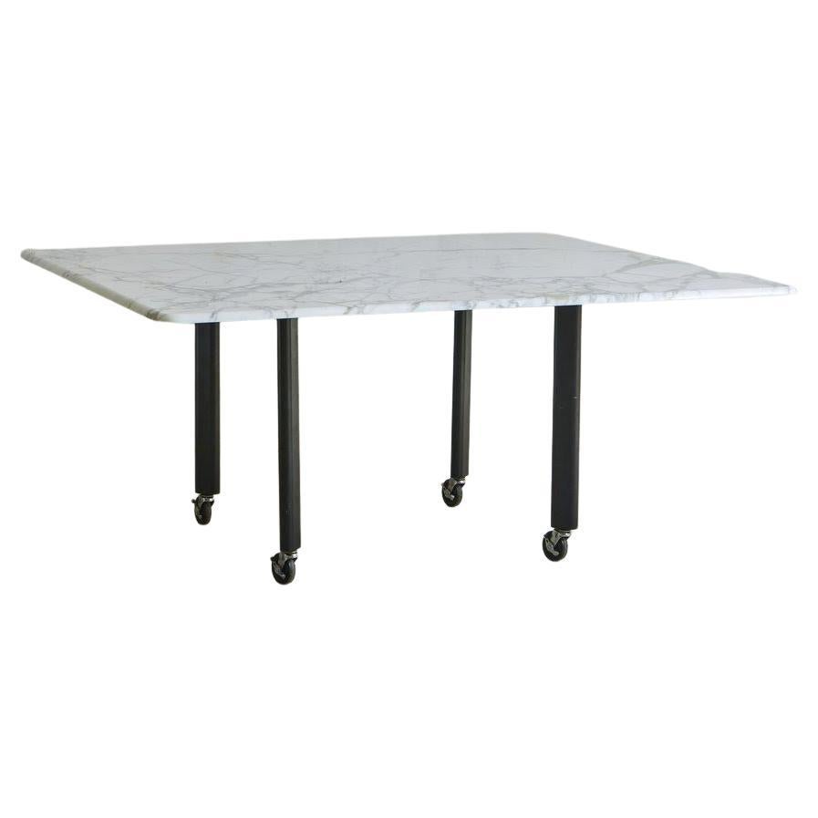 High Table with Calacatta Marble Top by Joseph D’Urso for Knoll, 1990s