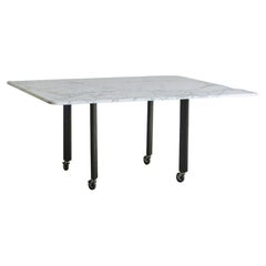 Retro High Table with Calacatta Marble Top by Joseph D’Urso for Knoll, 1990s