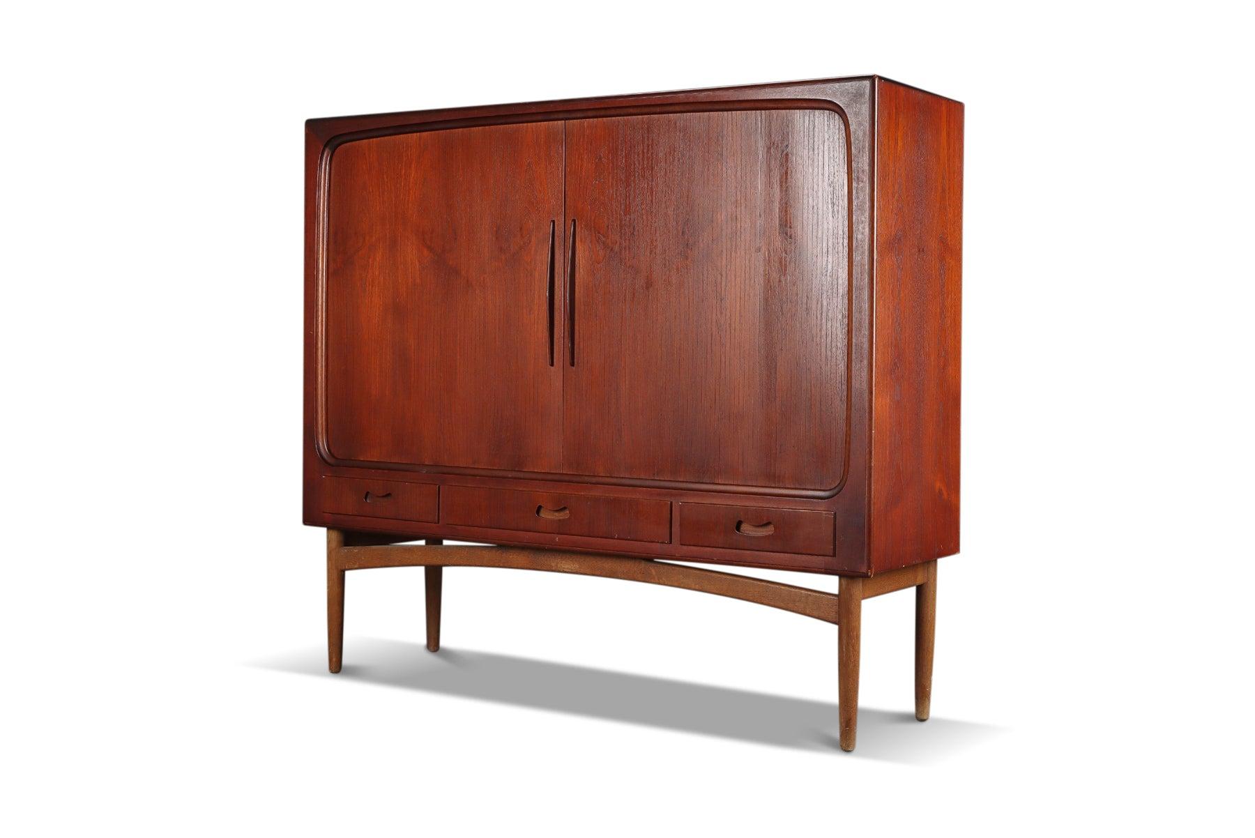 High Tambour Sideboard In Teak + Oak In Excellent Condition In Berkeley, CA