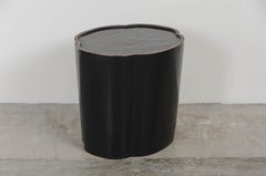 High Tang Drumstool - Black Lacquer by Robert Kuo, Hand Repousse, Limited