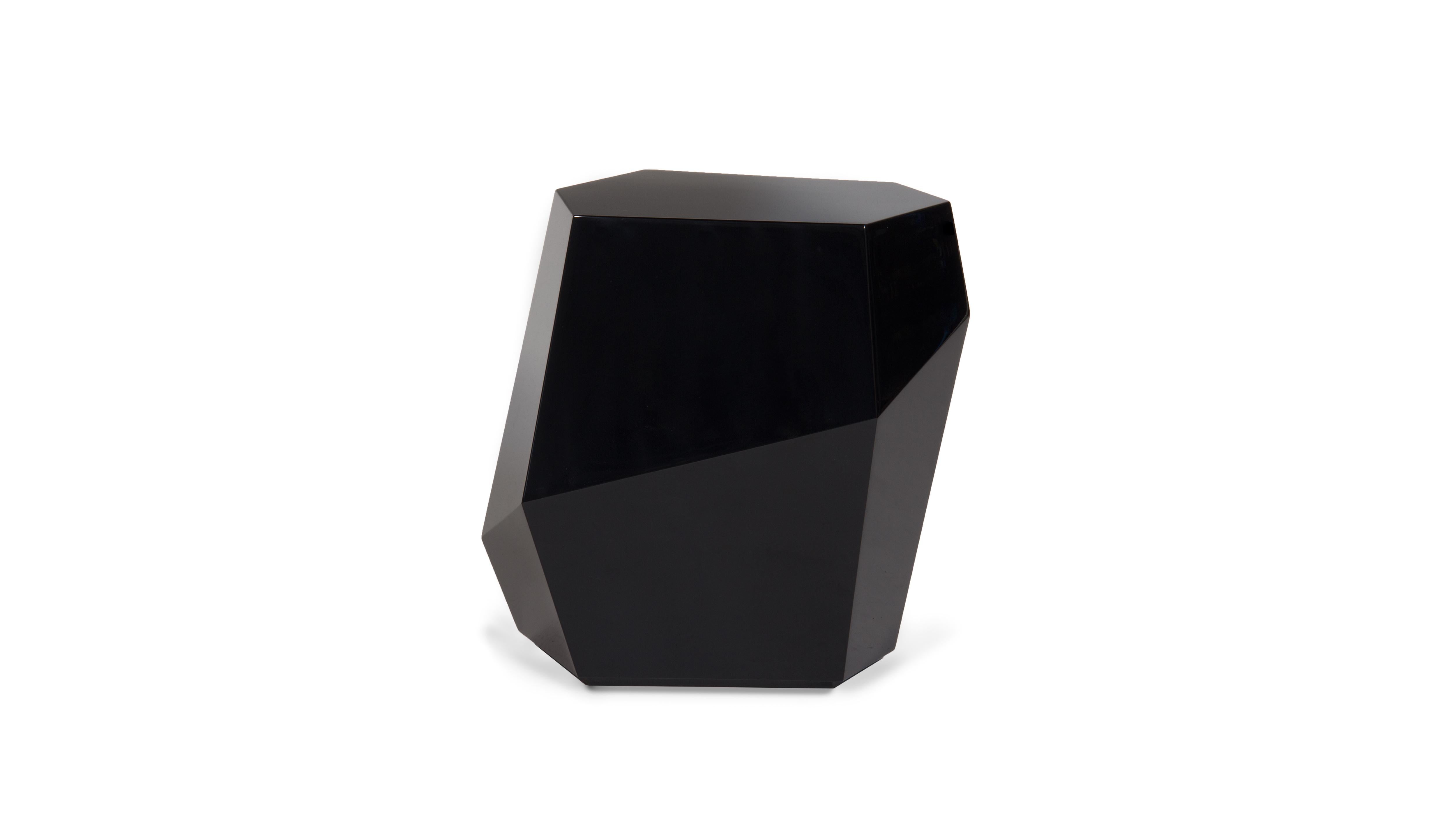 Post-Modern High Three Rocks Black Side Table by InsidherLand For Sale