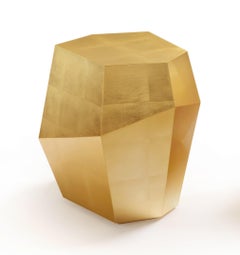 High Three Rocks Gold Leaf Side Table by InsidherLand