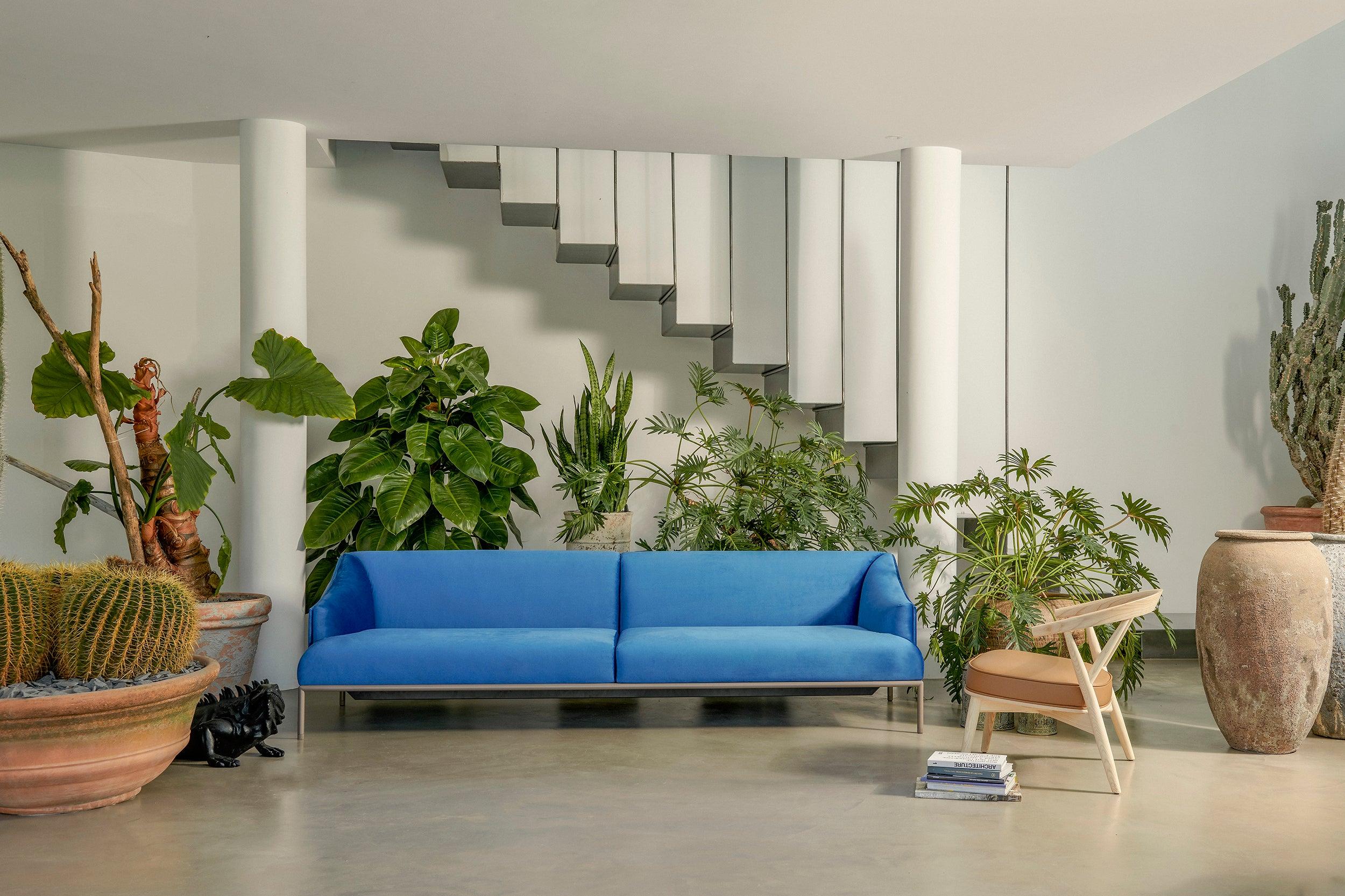 Extreme visual lightness, extreme versatility: the High Time sofa, designed by Christophe Pillet, can be used to create studied, yet essential compositions that reflect the individual taste of those who choose to host it in their personal