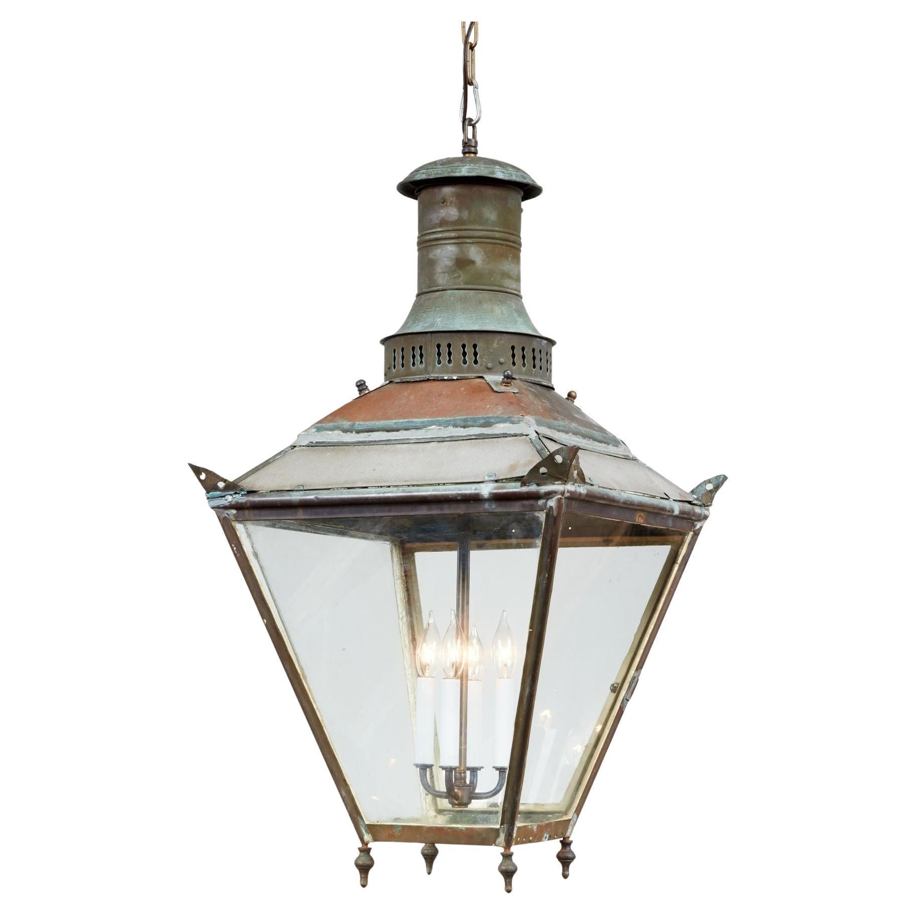 High Top Copper Lantern For Sale