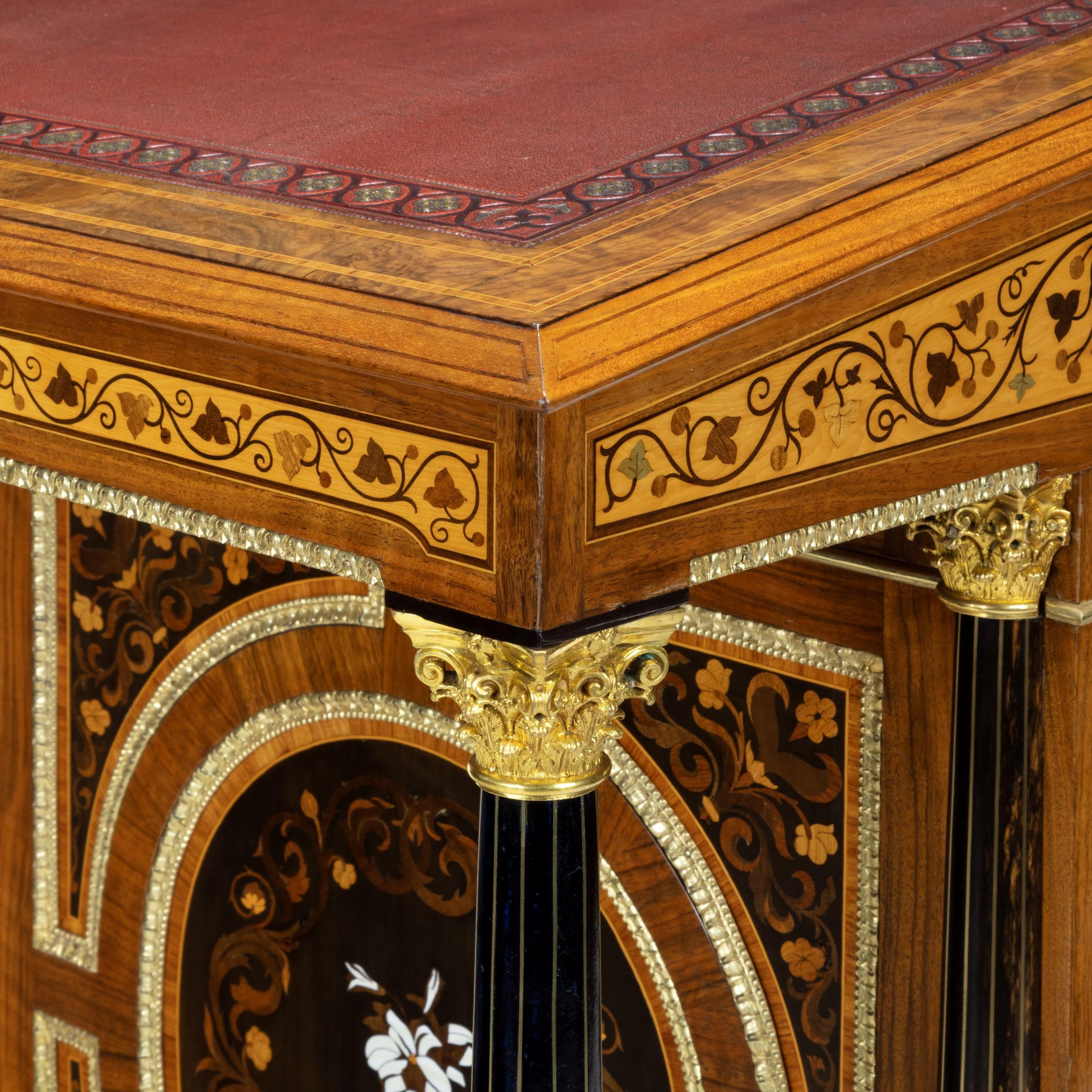 High Victorian Freestanding Burr-Walnut Davenport Desk England, 1870 4