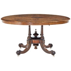 Antique High Victorian Oval Inlaid Walnut Breakfast Table