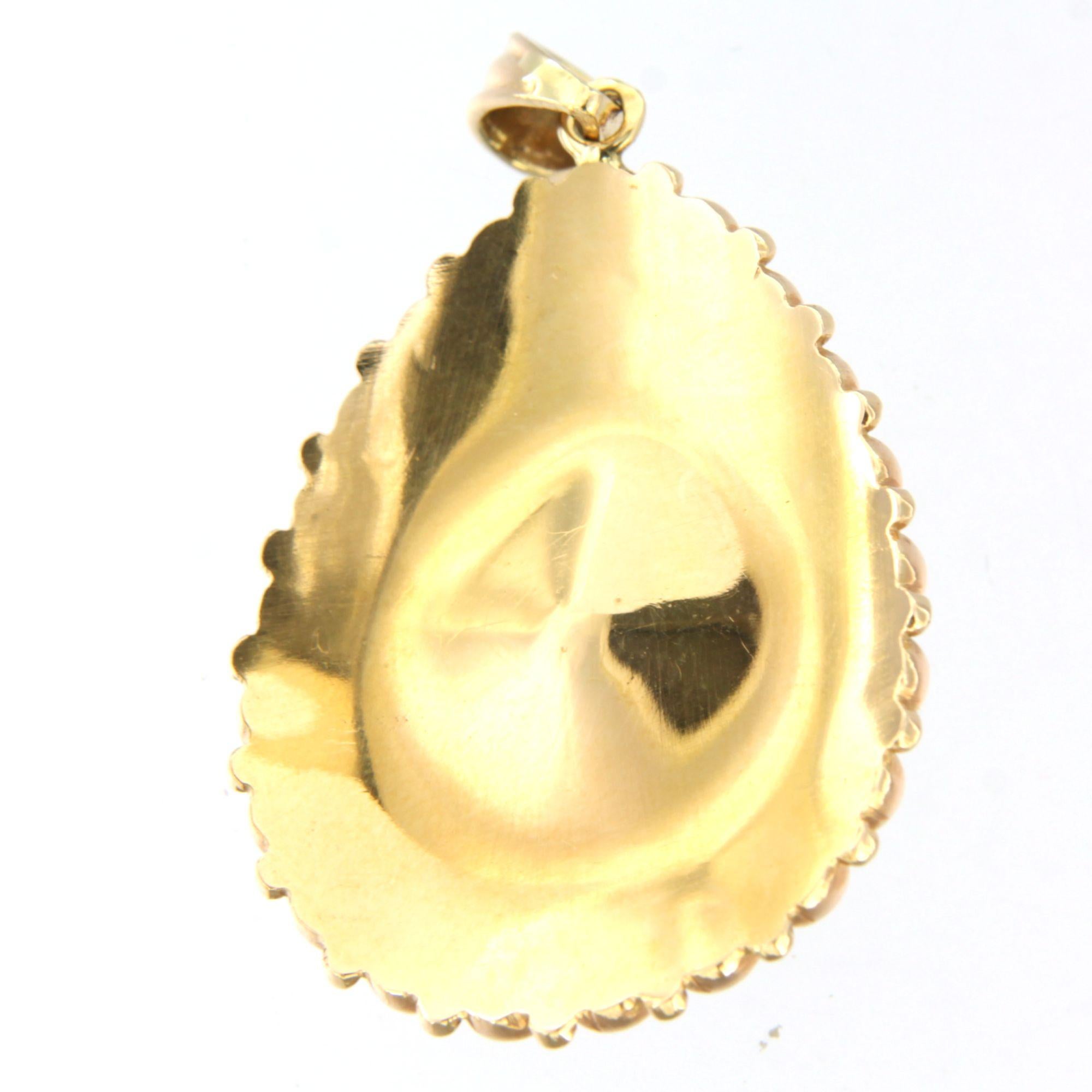 Colgante alto victoriano con granate talla rosa Oro de 14k 10,3 gramos Corte rosa en venta