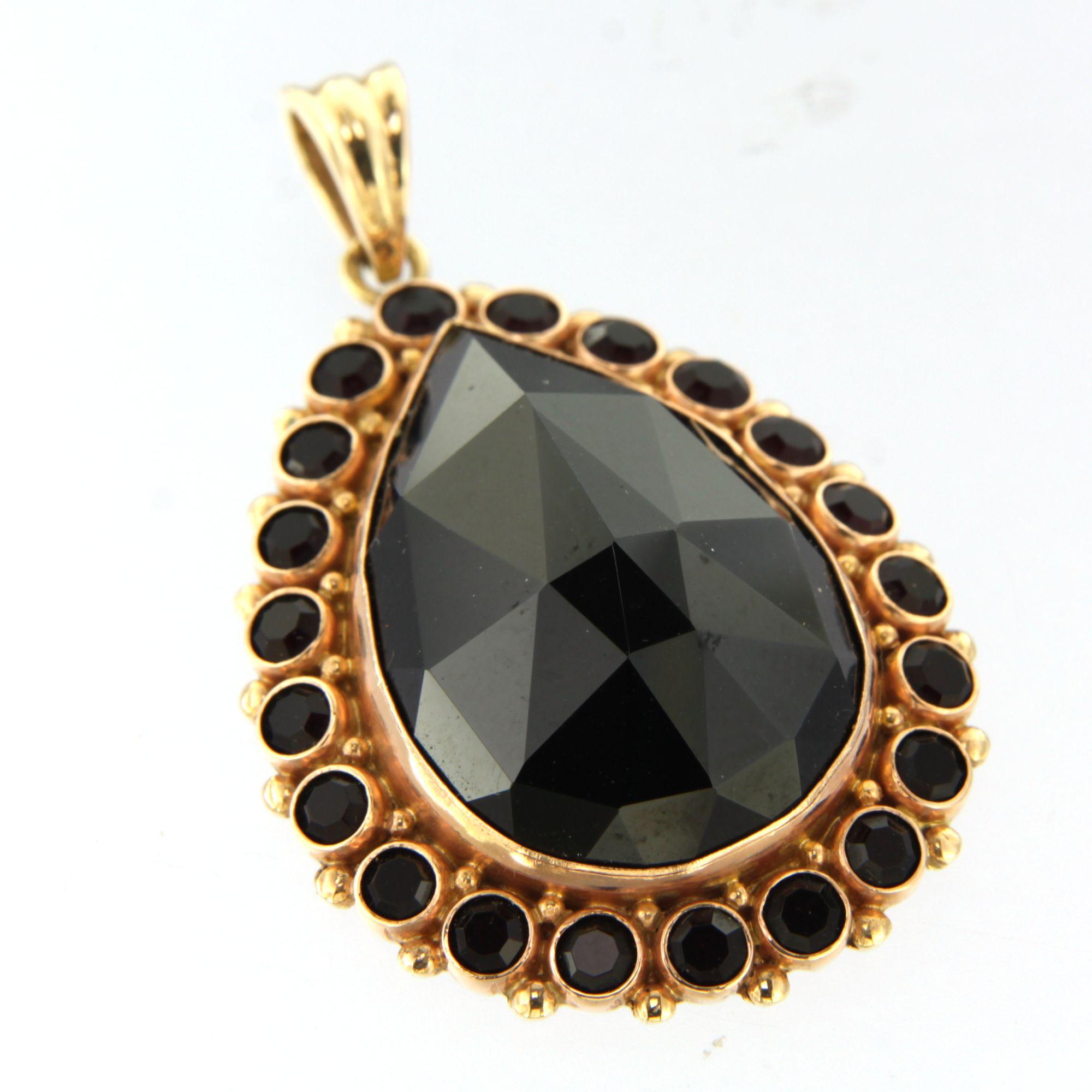 De las mujeres Colgante alto victoriano con granate talla rosa Oro de 14k 10,3 gramos en venta