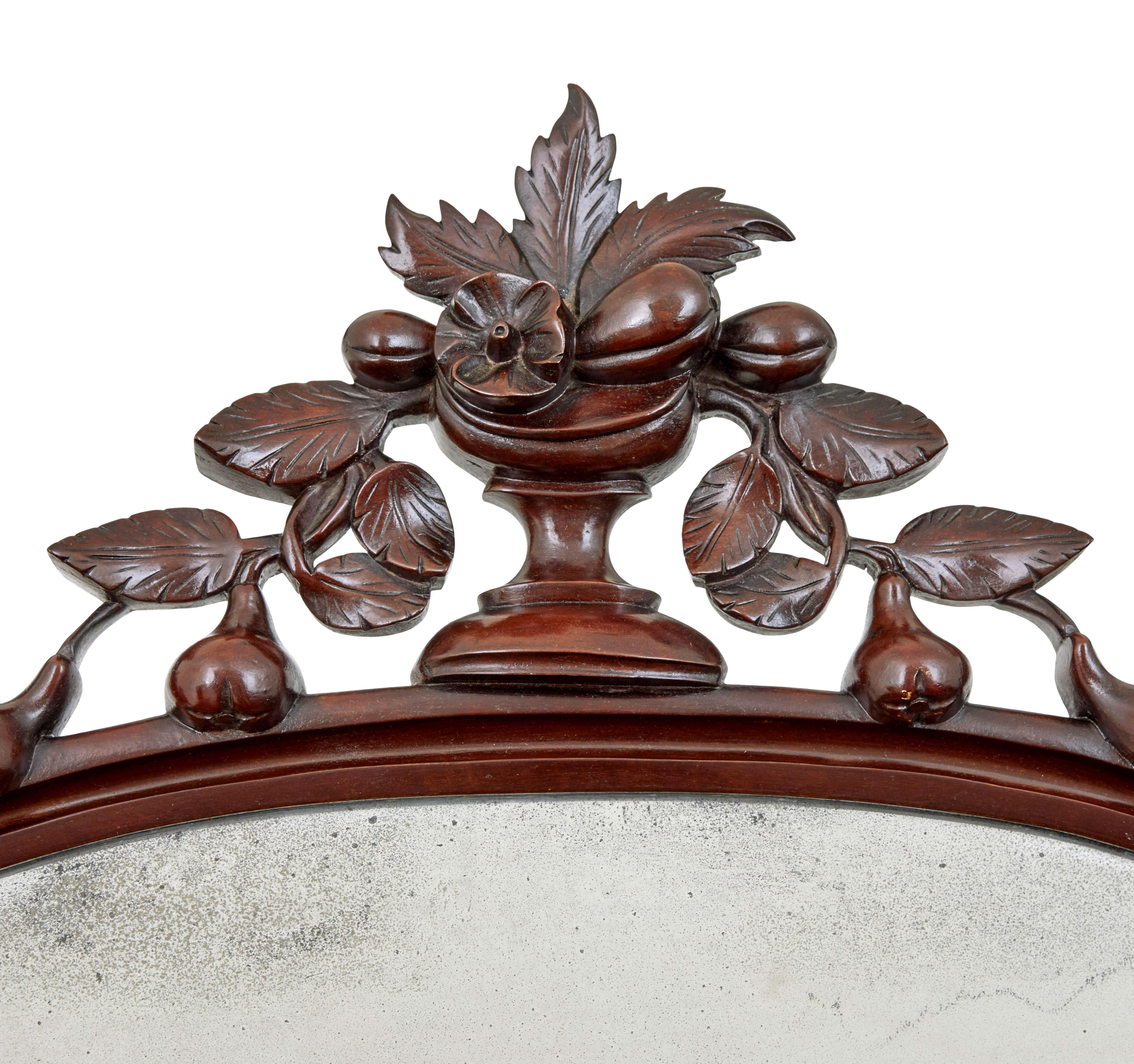 Credenza alta vittoriana a fiamma in mogano con specchio in vendita 4