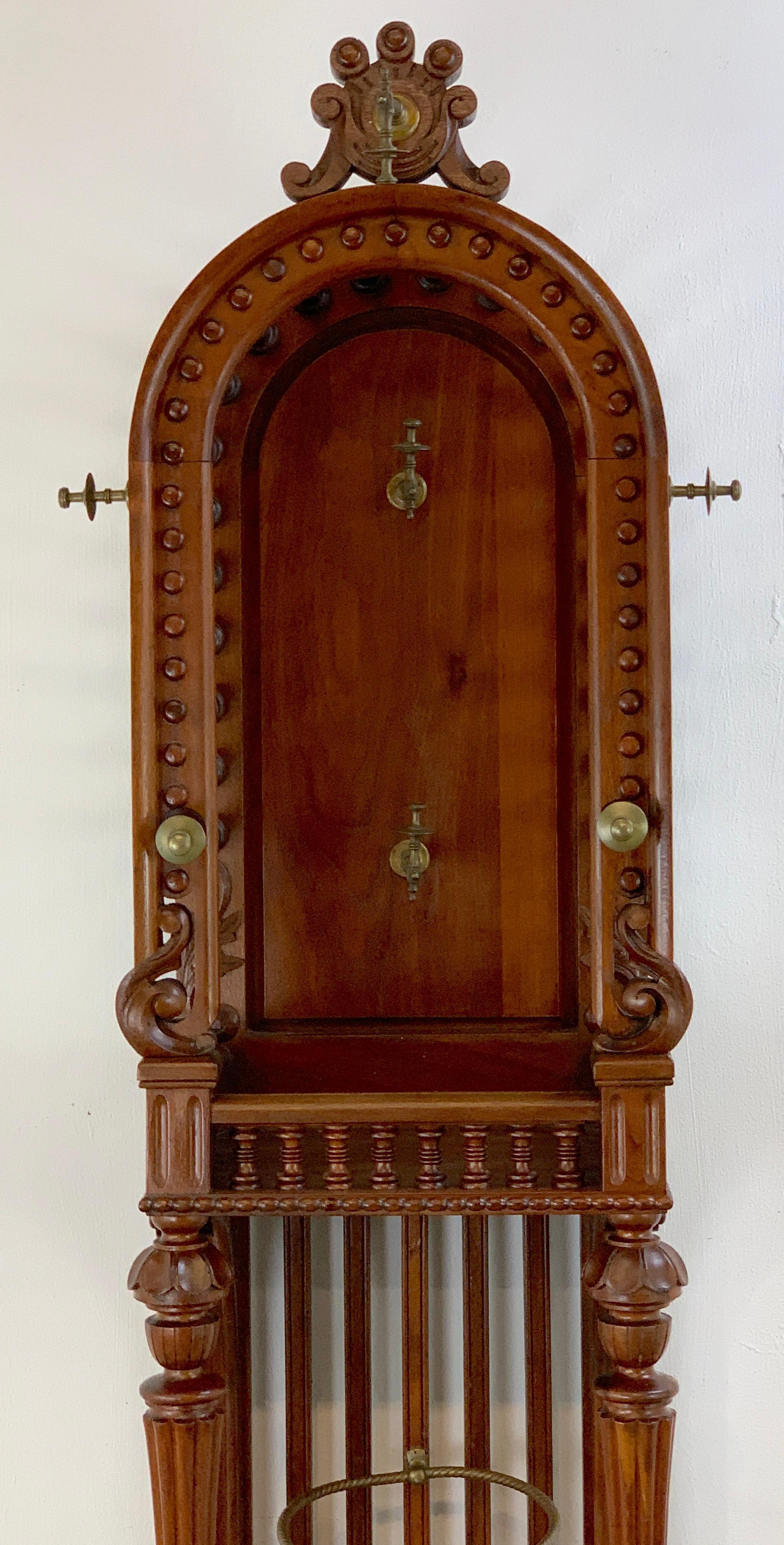 High Victorian Stick and Ball Variation Hall Rack, Attributed to Hunzinger For Sale 5
