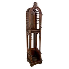 Antique High Victorian Stick and Ball Variation Hall Rack, Attributed to Hunzinger