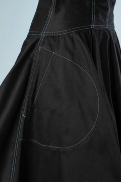 High waisted black cotton circle skirt with snap  Thierry Mugler Jeans