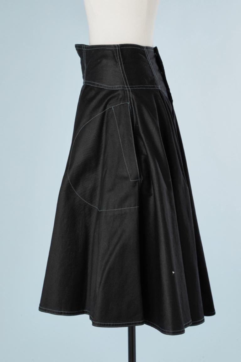 Jupe Longue Taille Haute Surdimensionnée Thierry Mugler Vintage Années 80 - Taille 40/42 - Blanc