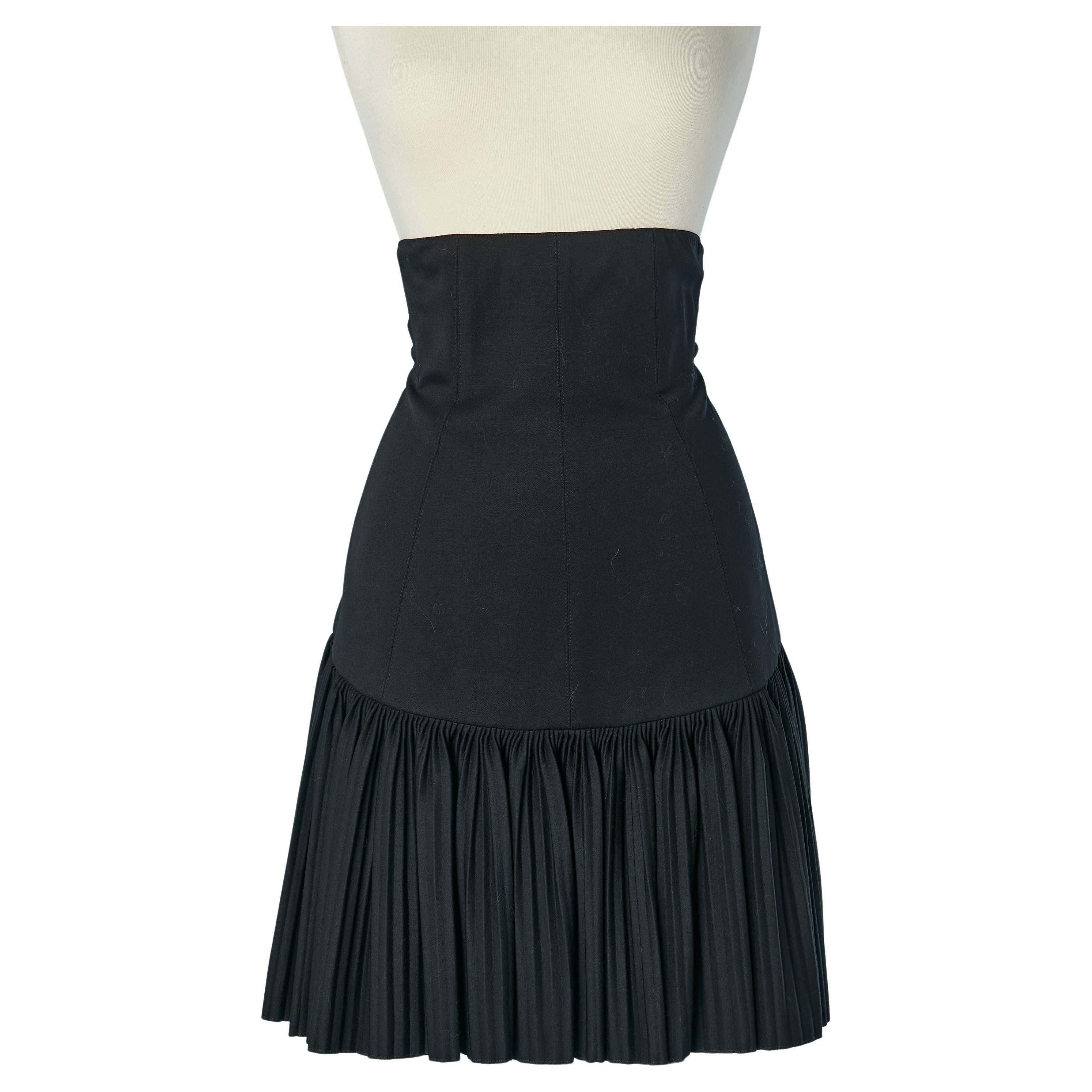High waisted black skirt with laces on the back ALAIA For Sale
