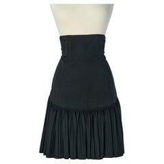 High waisted black skirt with laces on the back ALAIA