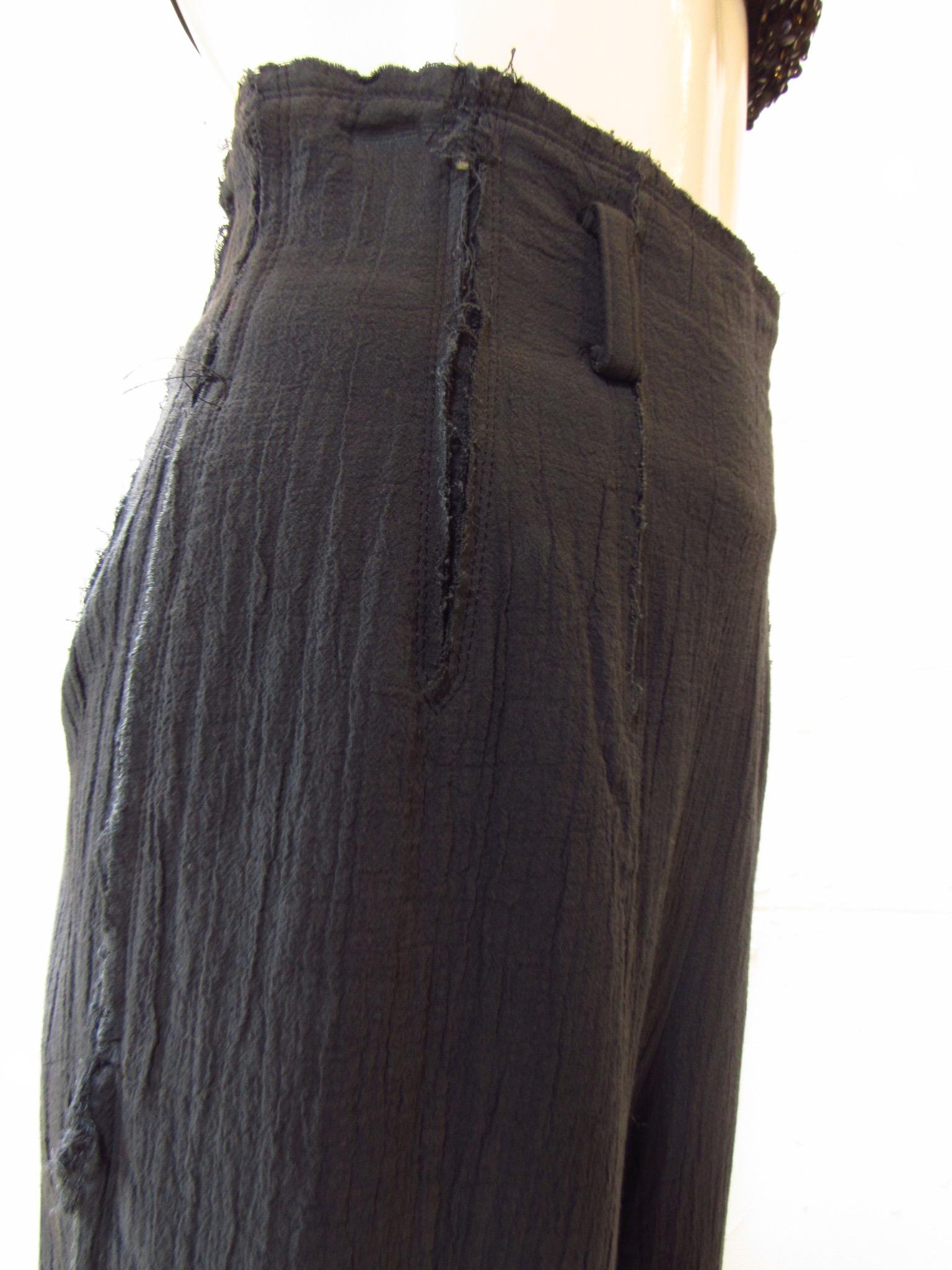 High-Waisted Matsuda cotton petrol Pant For Sale 2
