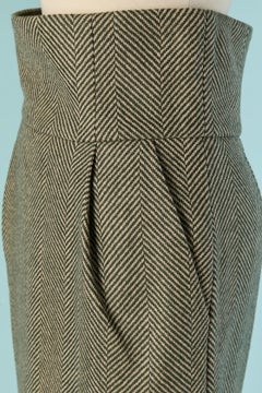 High waisted pencil skirt with chevron pattern ALEXANDRE VAUT