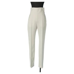 Pantalon taille haute en crêpe blanc ALEXANDRE VAUTHIER