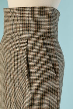 High waisted wool pencil skirt with Pied de poule pattern ALEXANDRE VAUTHIER