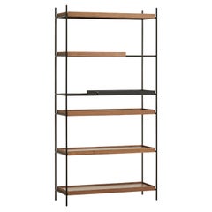 High Walnut and Black Tray Shelf V by Hanne Willmann