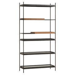 High Walnut and Black Tray Shelf VI by Hanne Willmann