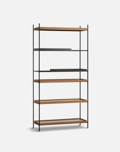 High Walnut and Black Tray Shelf VII by Hanne Willmann