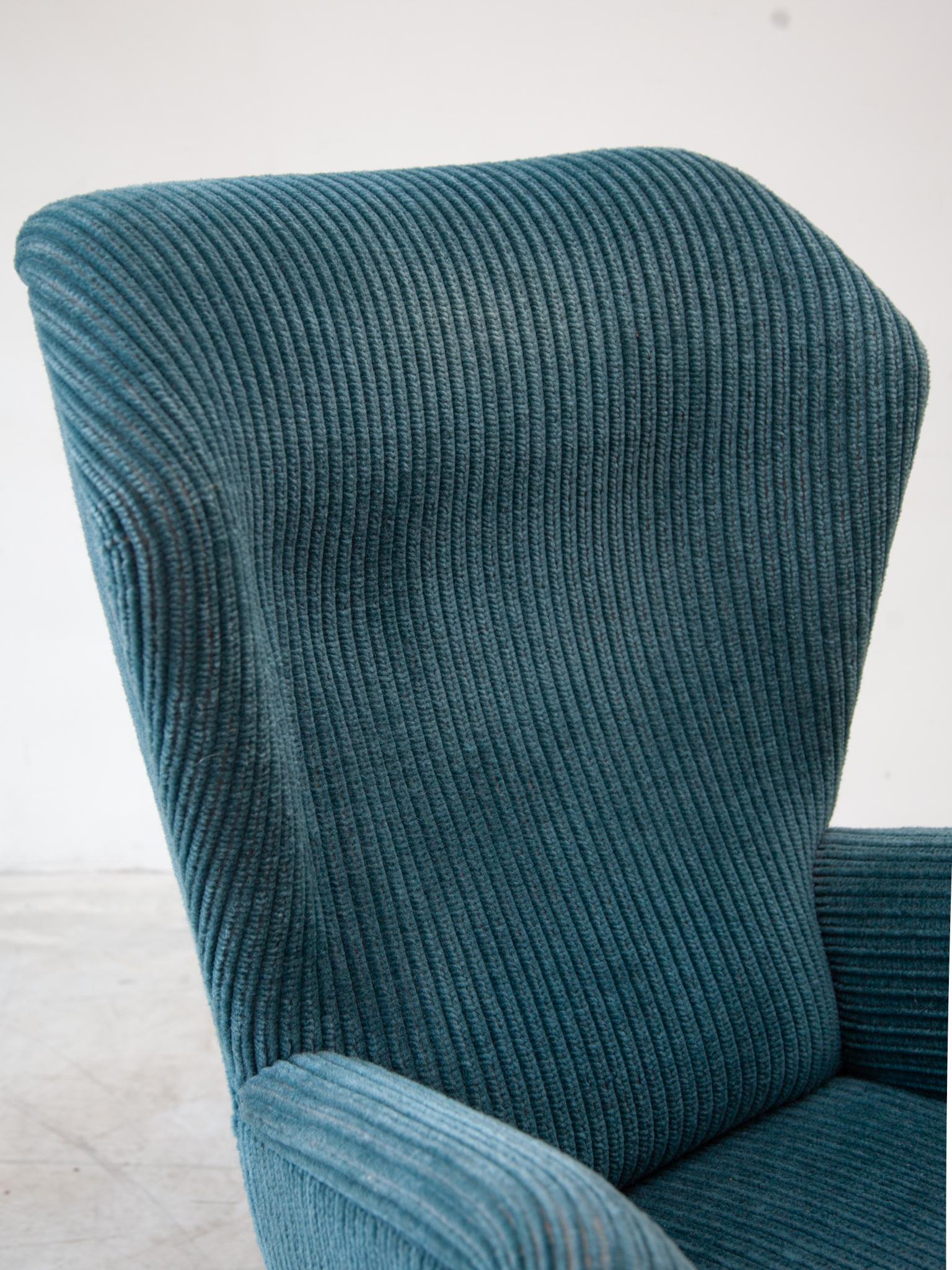Mid-20th Century High Wingback Lounge Chair, Germany designed by Ernst Jahn, 1950s For Sale
