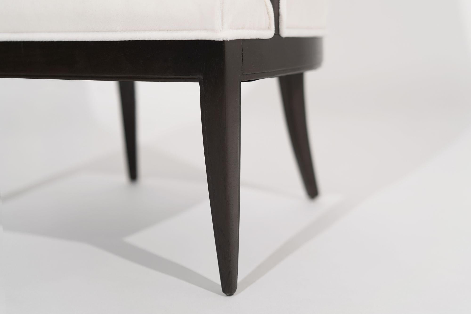 Silla acentuada Highback en mohair marfil, c. 1950 en venta 5
