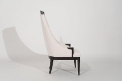 Highback Accent Chair in Ivory Mohair, C. 1950s