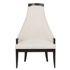 Silla acentuada Highback en mohair marfil, c. 1950