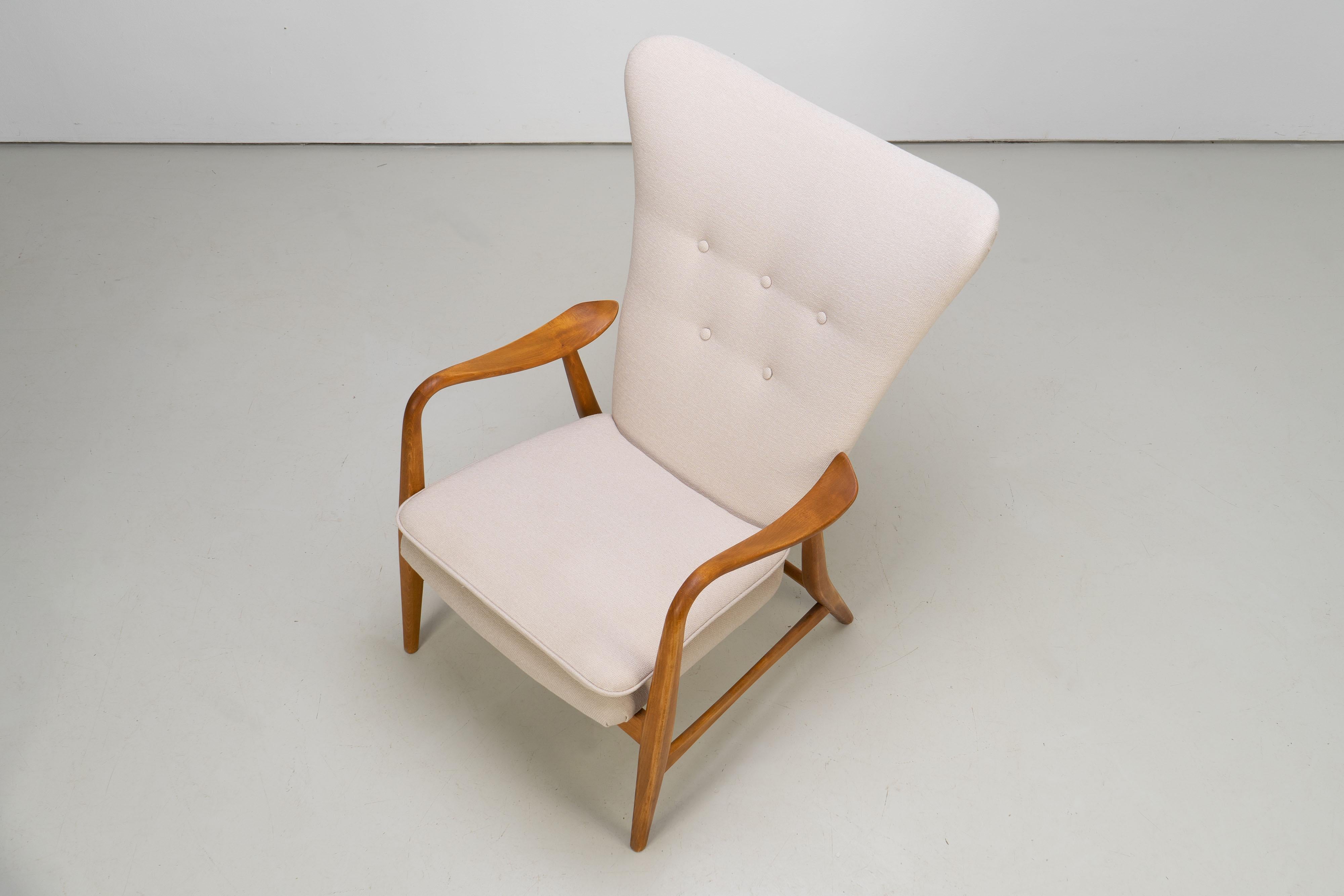 Chaise à haut dossier d'Henry Schubell pour Vik & Blindheim, Danemark, années 1950 en vente 2
