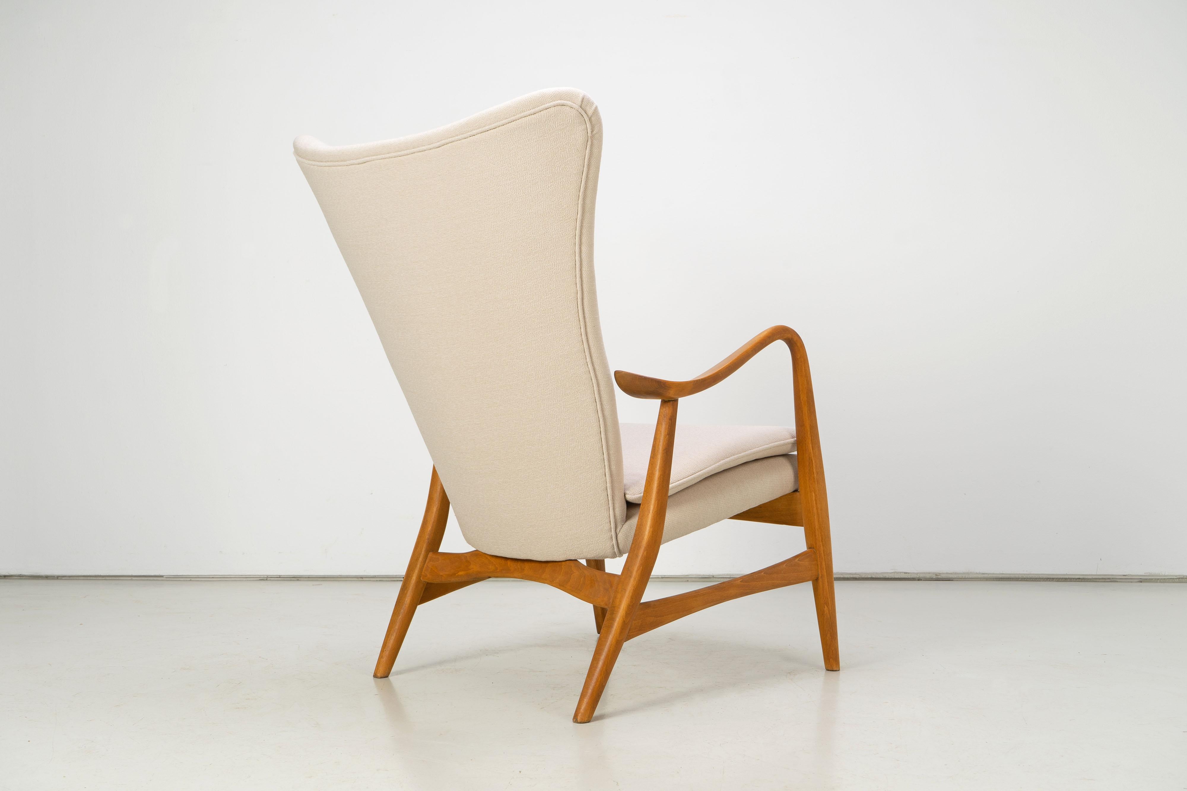 Highback Chair by Henry Schubell for Vik & Blindheim, Denmark, 1950s For Sale 4