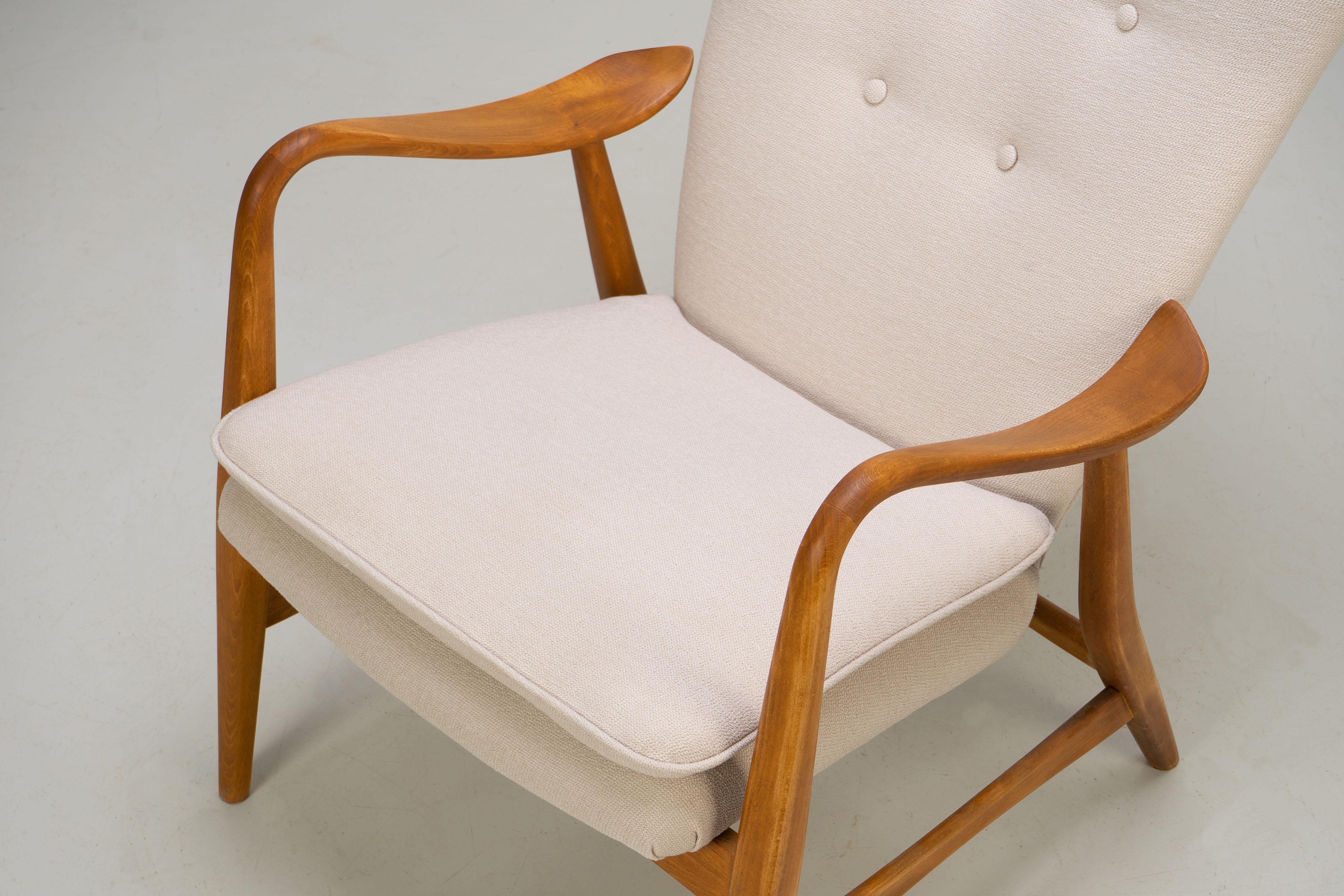 Danish Highback Chair by Henry Schubell for Vik & Blindheim, Denmark, 1950s For Sale
