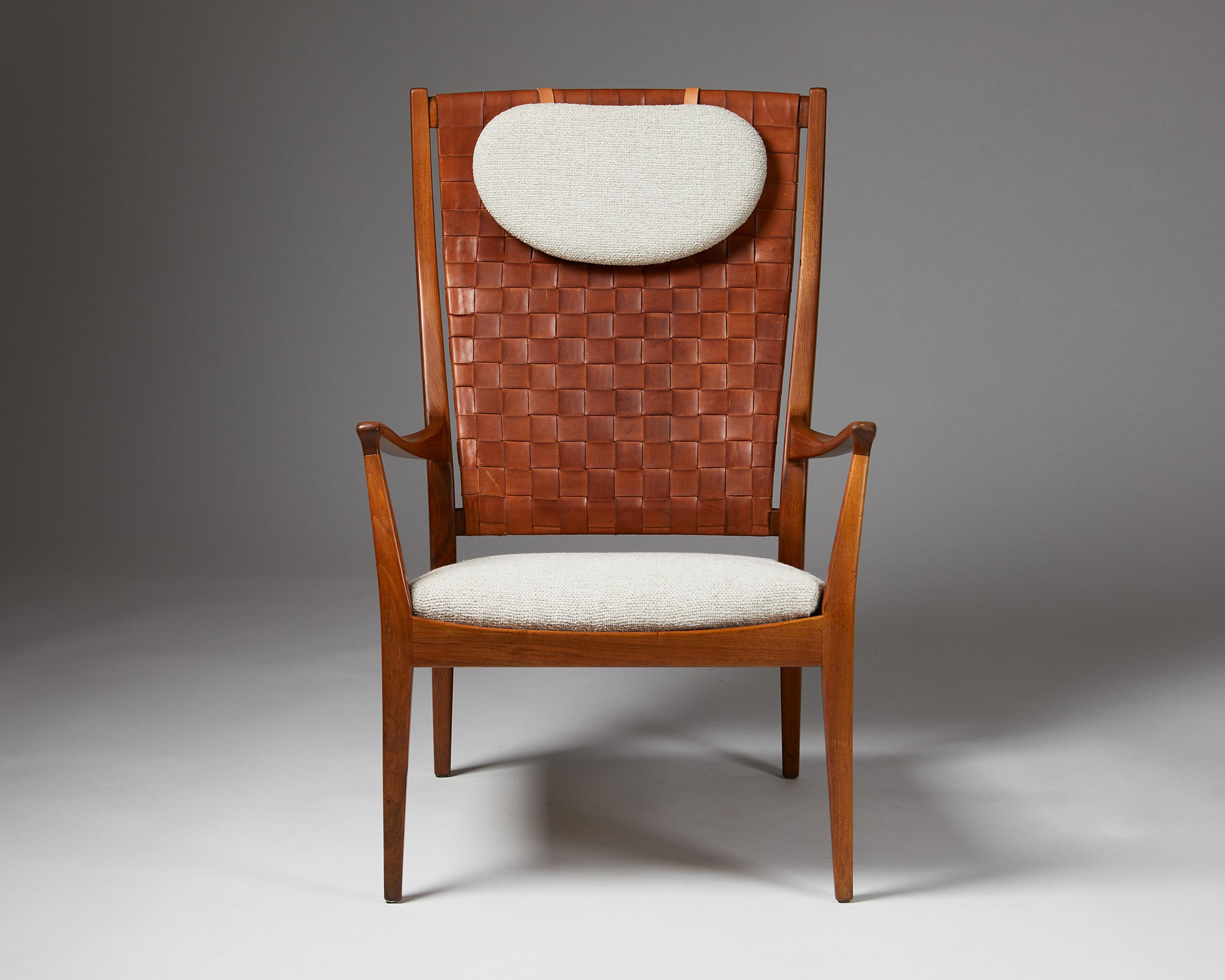 Mid-Century Modern Highback Easy Chair Designed by Erik Kolling Andersen for Peder Pedersen