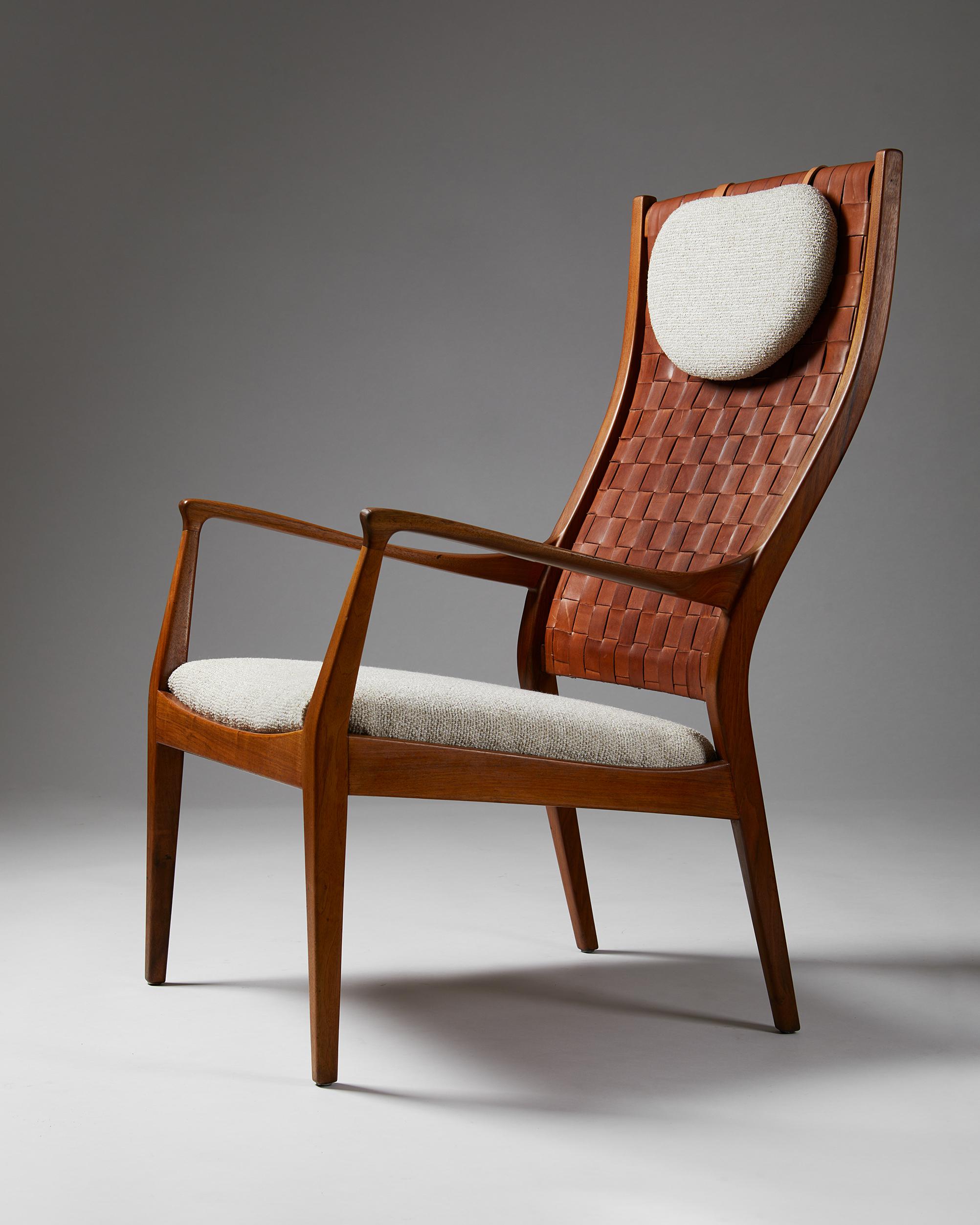 20th Century Highback Easy Chair Designed by Erik Kolling Andersen for Peder Pedersen