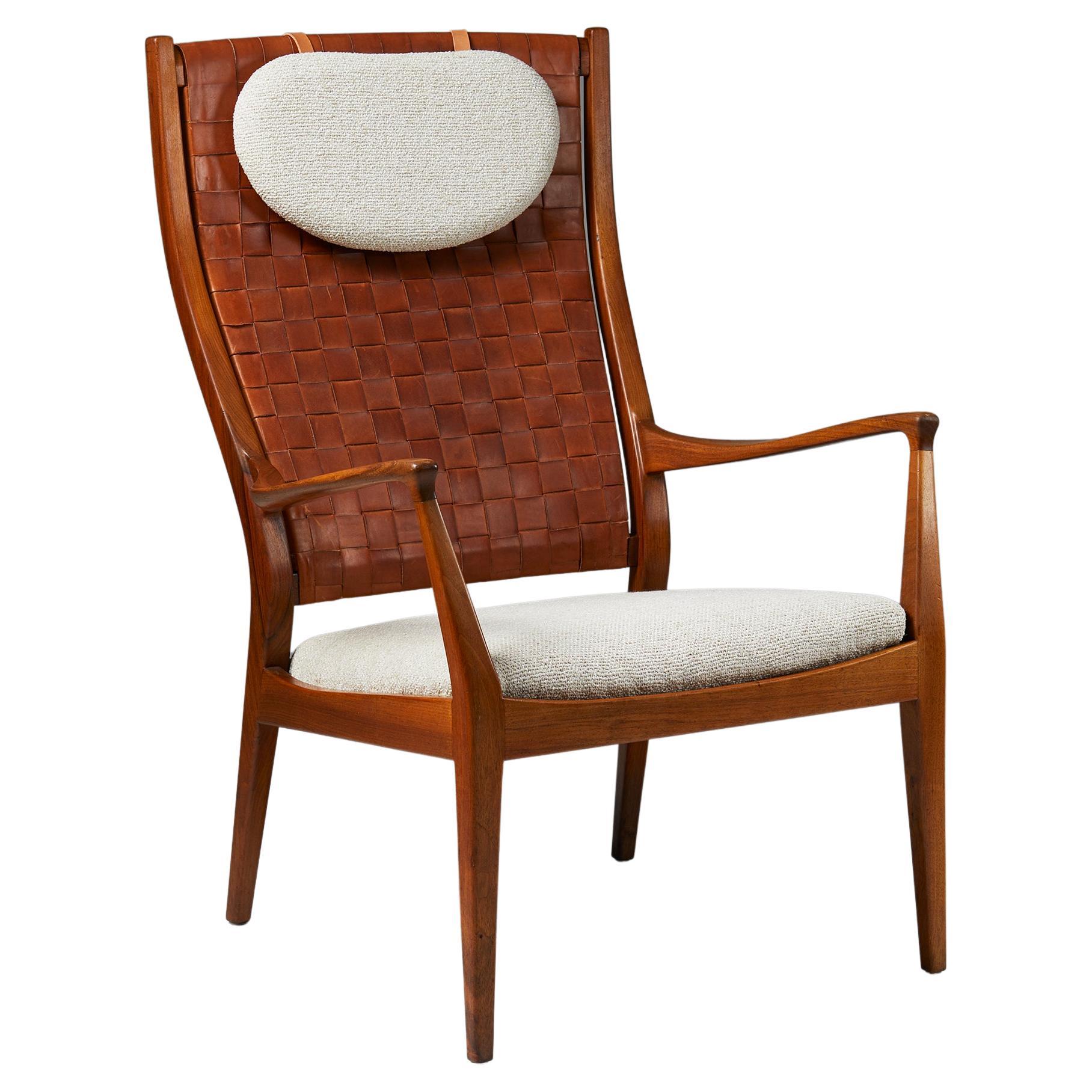 Highback Easy Chair Designed by Erik Kolling Andersen for Peder Pedersen