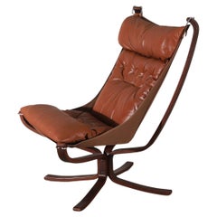 Highback Falcon Chair in Cognac Leather