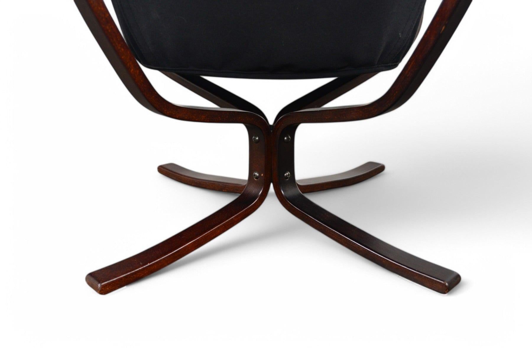 Chaise longue Falcon à dossier haut en cuir Brown en vente 1