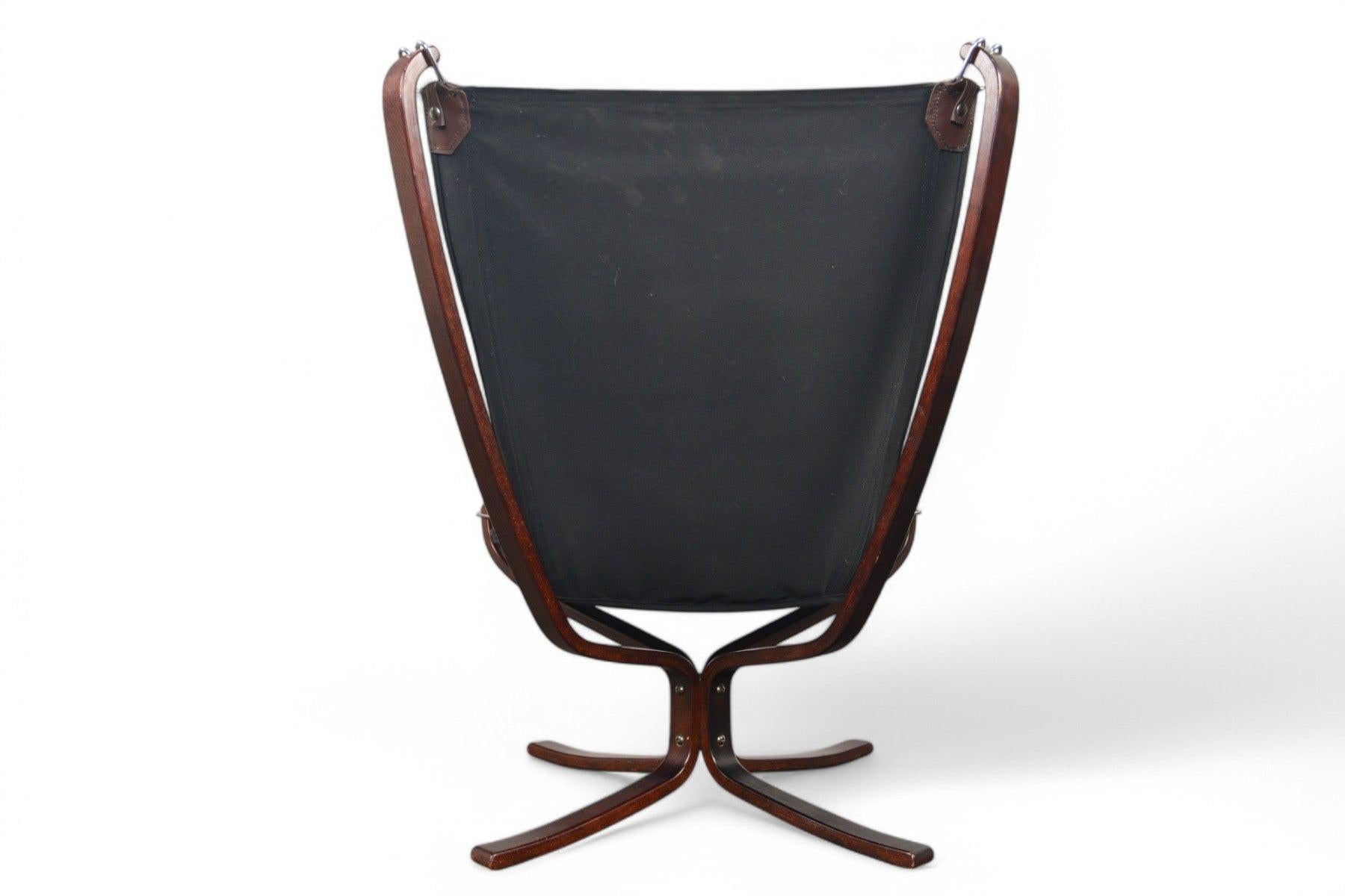 Chaise longue Falcon à dossier haut en cuir Brown en vente 2