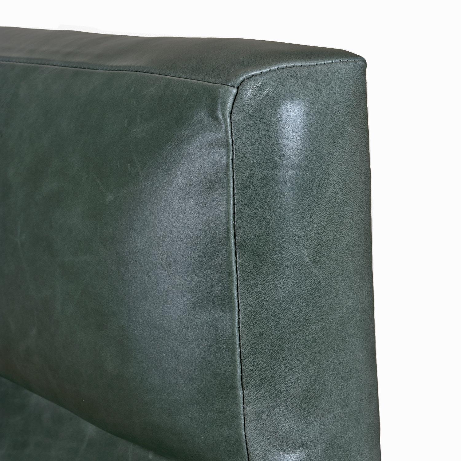 Highback Green Leather Ib Kofod-Larsen Sculpted Blade Arm Lounge Chair for Selig 1