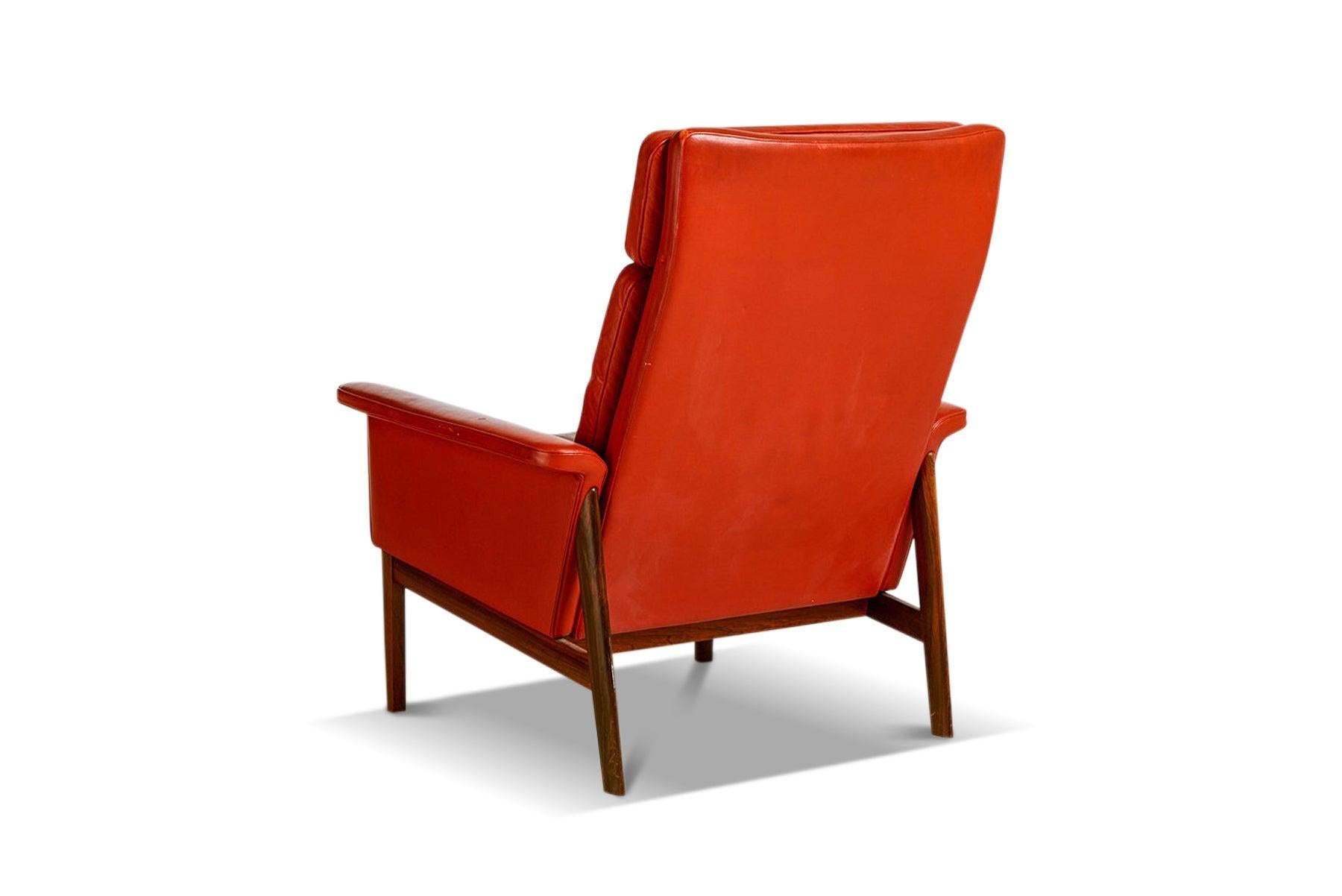Danish Highback Jupiter Lounge Chair in Rosewood by Finn Juhl