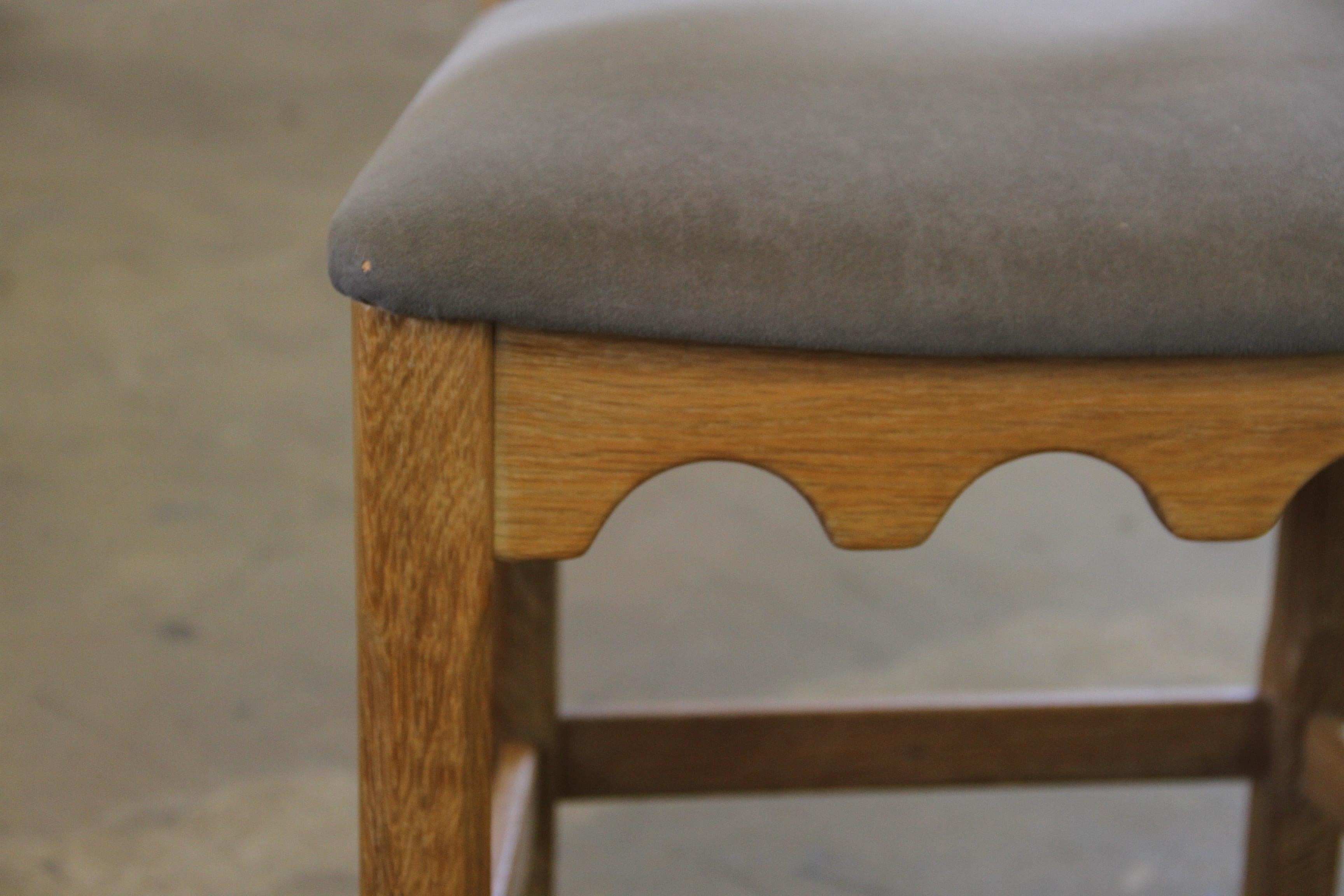 Highback / Ladderback light Oak Chairs style of Henning Kjærnulf, 1960s For Sale 3