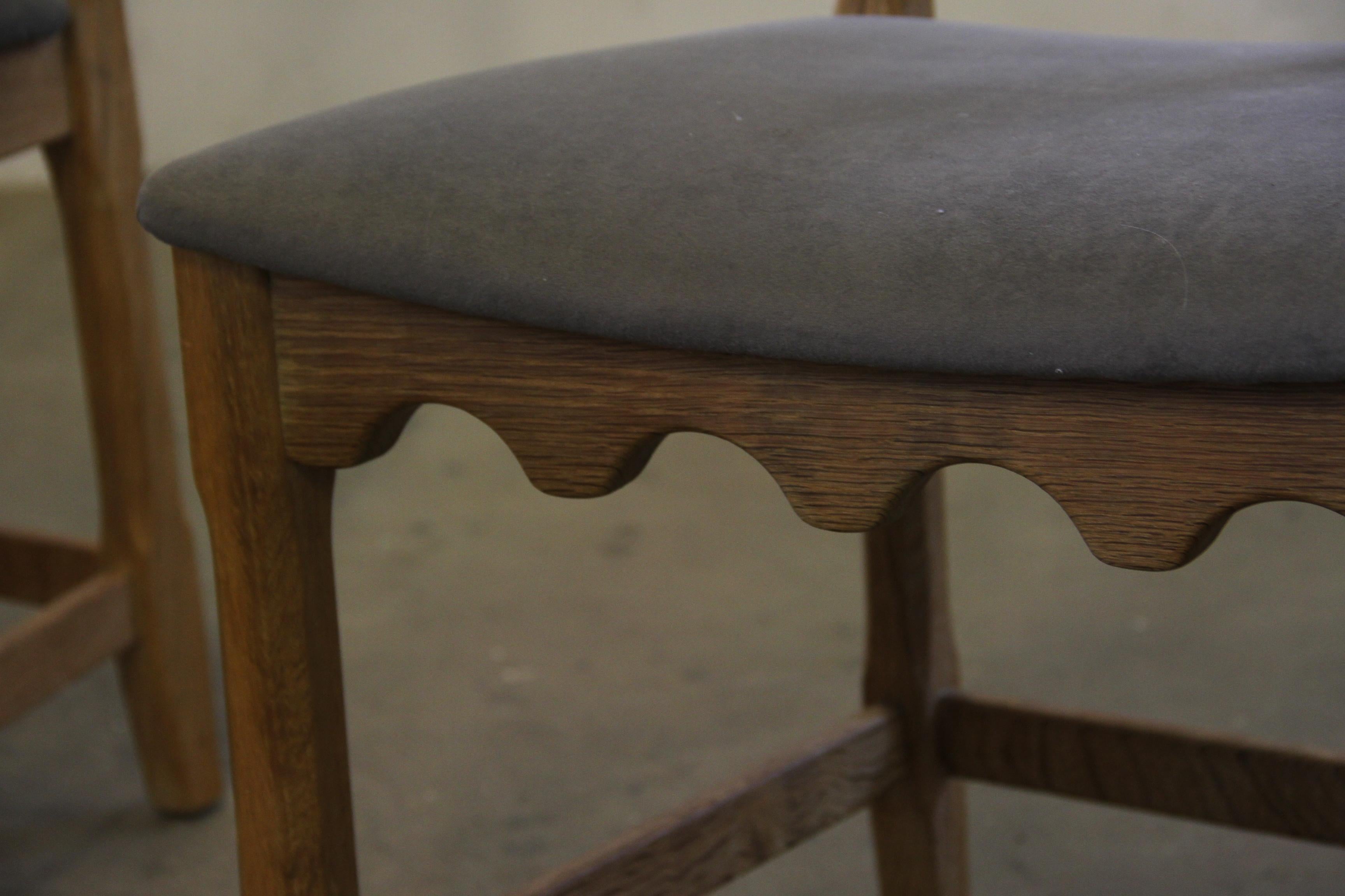 Highback / Ladderback light Oak Chairs style of Henning Kjærnulf, 1960s For Sale 4