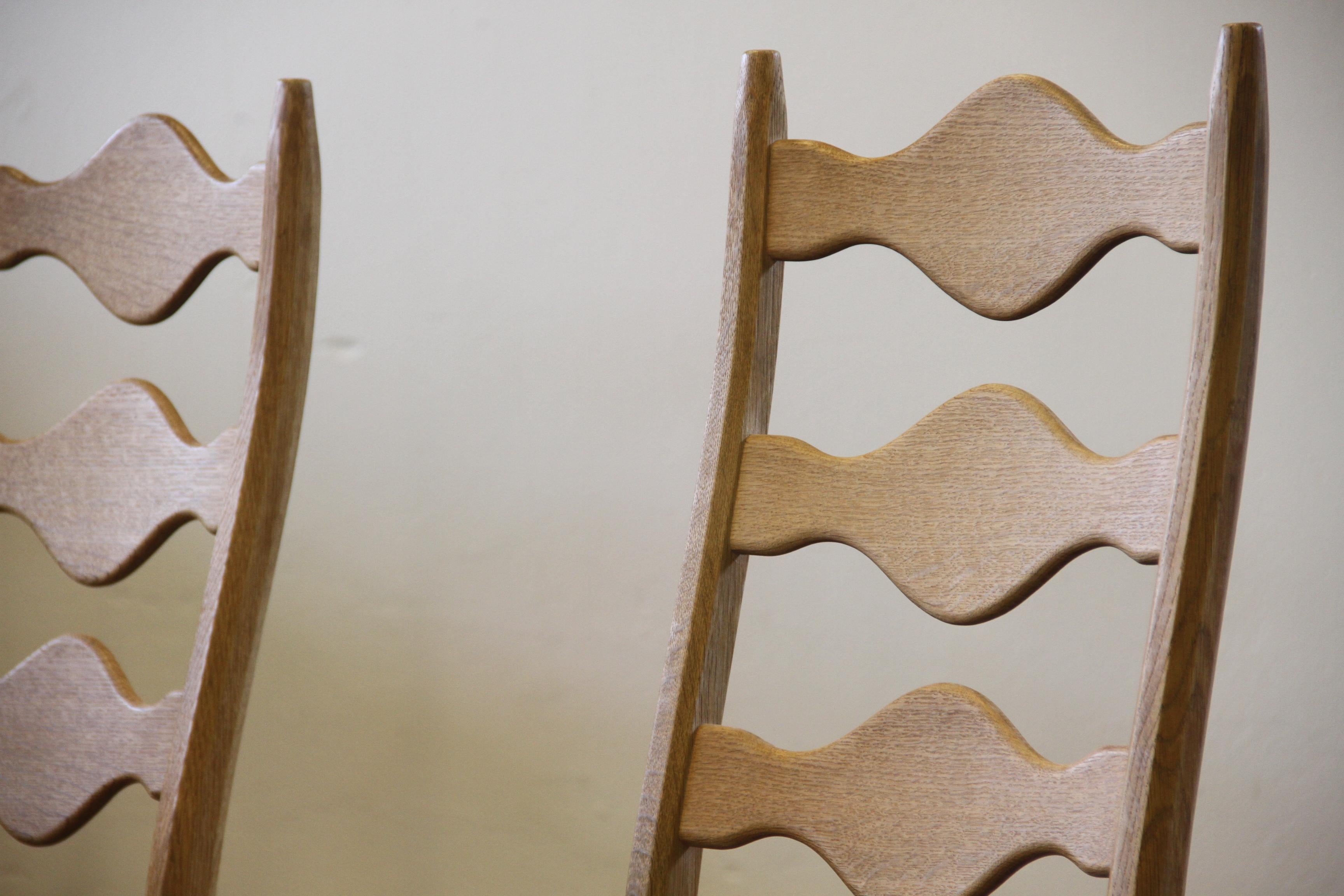 Sillas Highback / Ladderback de roble estilo de Henning Kjærnulf, años 60, set de 4 en venta 7