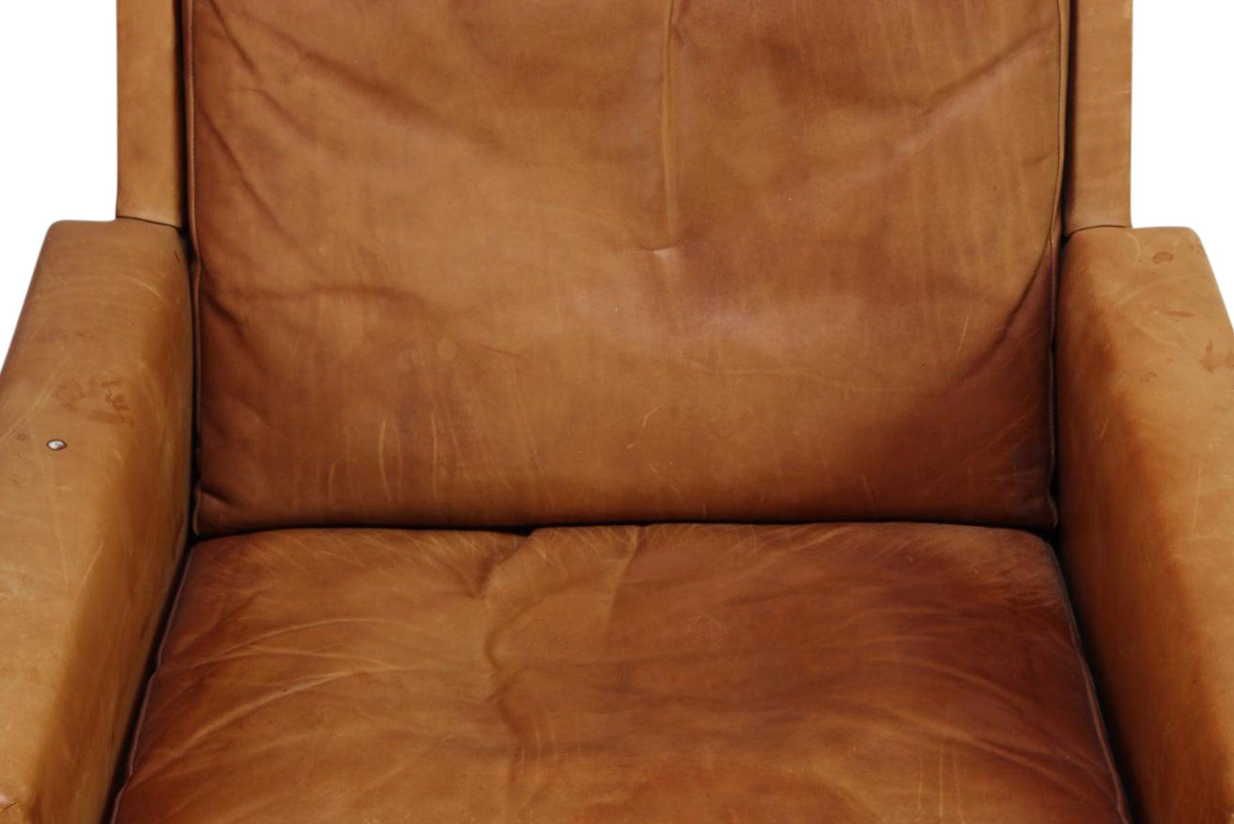 Danish Highback Lounge Chair in Cognac Leather by Søborg Møbler