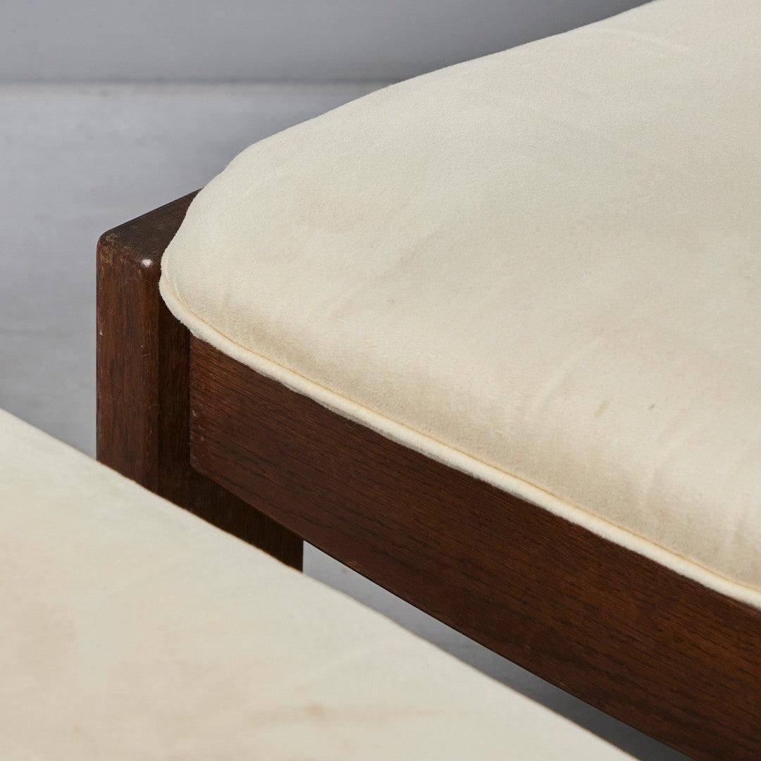Loungesessel mit hoher Rückenlehne + Ottomane von Carl Straub (Deutsch) im Angebot