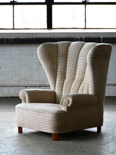 Chaise longue à dossier cannelé Danemark vers 1950